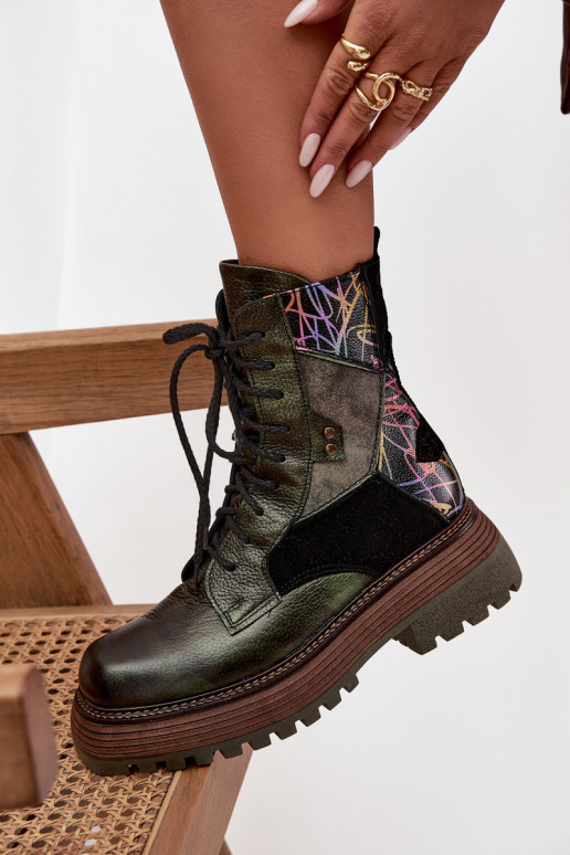 Pealhk saapad Pealiste omad platvormiga Sellel onciejka 07104-09 khakivärvi