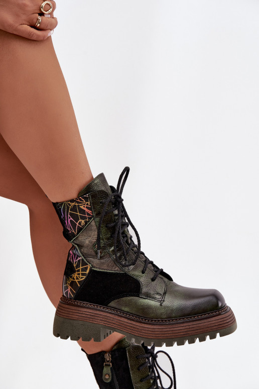 Pealhk saapad Pealiste omad platvormiga Sellel onciejka 07104-09 khakivärvi