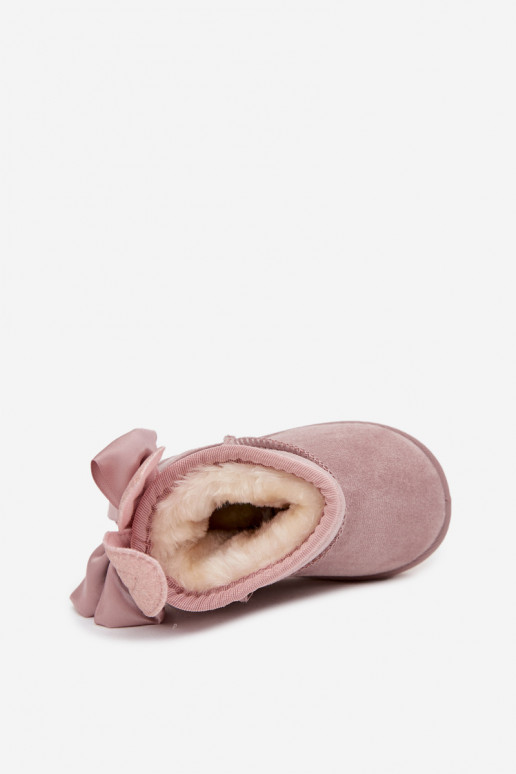 Laste soojad lumetossud „Meriva" lipsudega, roosa värv Laste soojad lumetossud „Meriva" lipsudega, roosa värv