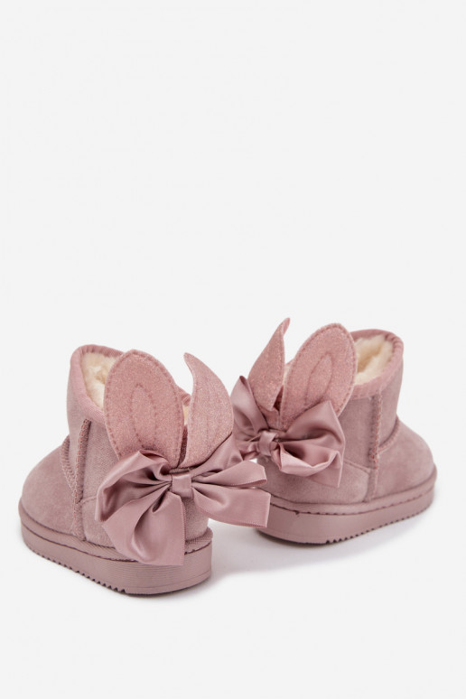 Laste soojad lumetossud „Meriva" lipsudega, roosa värv Laste soojad lumetossud „Meriva" lipsudega, roosa värv