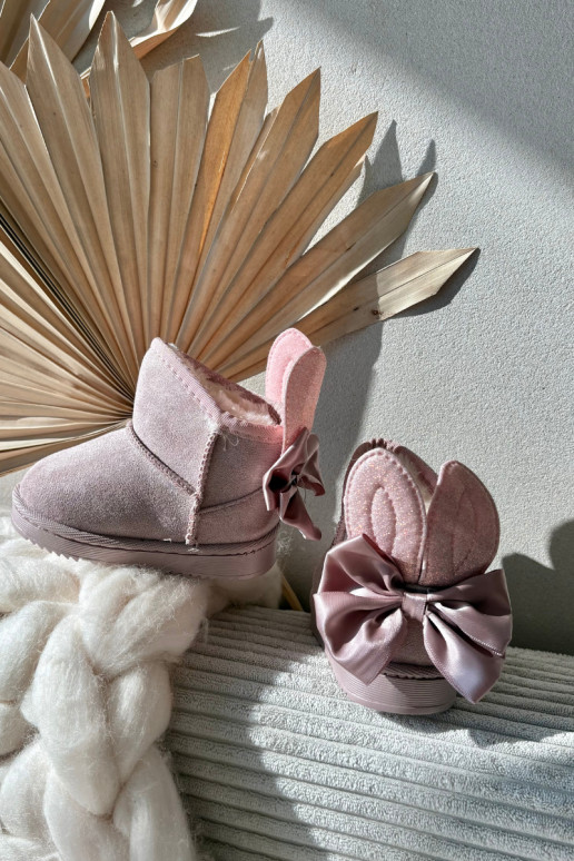 Laste soojad lumetossud „Meriva" lipsudega, roosa värv Laste soojad lumetossud „Meriva" lipsudega, roosa värv