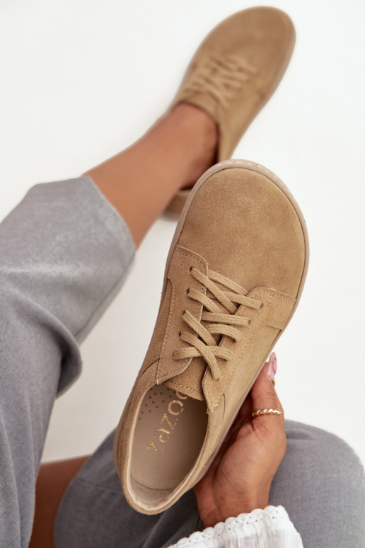 Vabaaja looduslikest sametist saapad "Barefoot" tüüpi Zazoo 314 beež