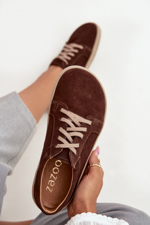vabaaja jalanõud naturaalsetest sametist Zazoo 314 šokolaadivärvi