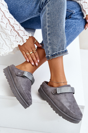 Pealiste omad Plätud voodriga karusnahaga platvormiga Halli värvi Azida