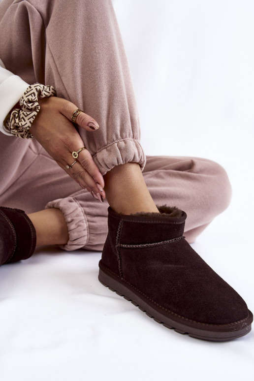 Pealiste omad seemisnakhsed Sellel ondal nööpidega lumesaapad pruunid värvi Shelie