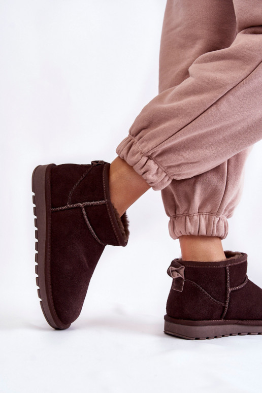 Pealiste omad seemisnakhsed Sellel ondal nööpidega lumesaapad pruunid värvi Shelie