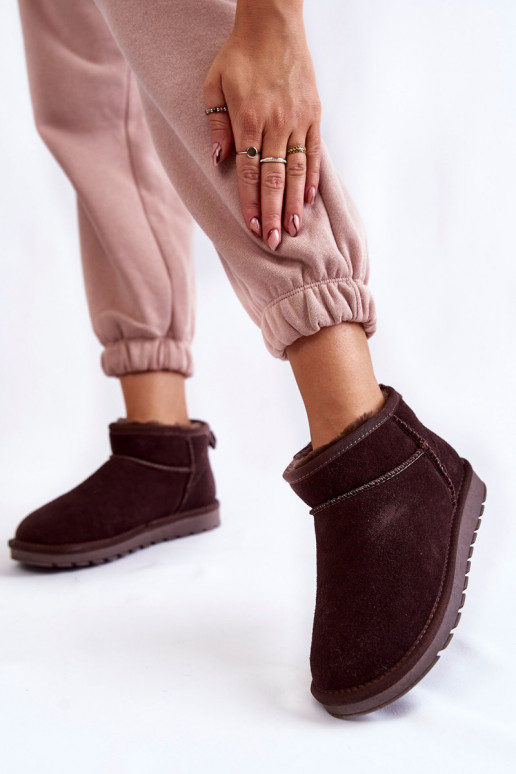 Pealiste omad seemisnakhsed Sellel ondal nööpidega lumesaapad pruunid värvi Shelie