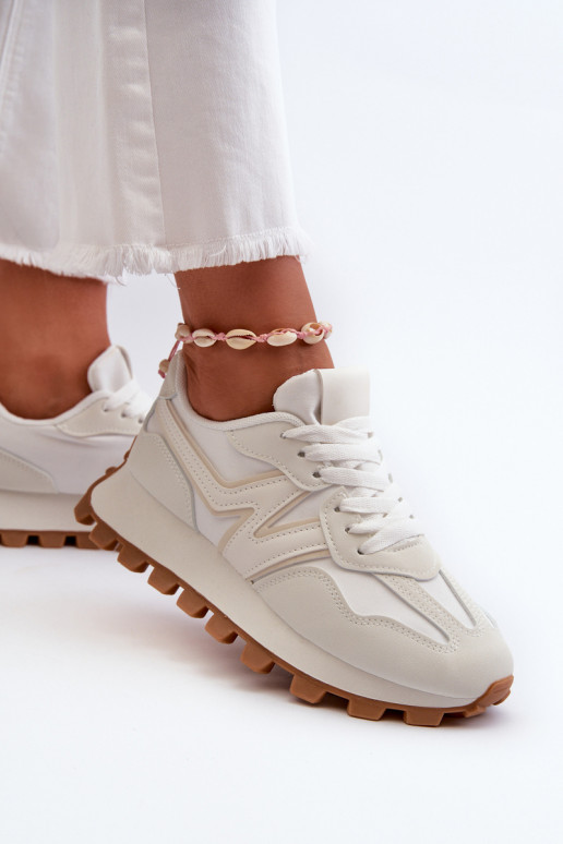 Sneakers tüüpi jalanõud spordijalatsid Pealiste omad valget värvi Kalelia