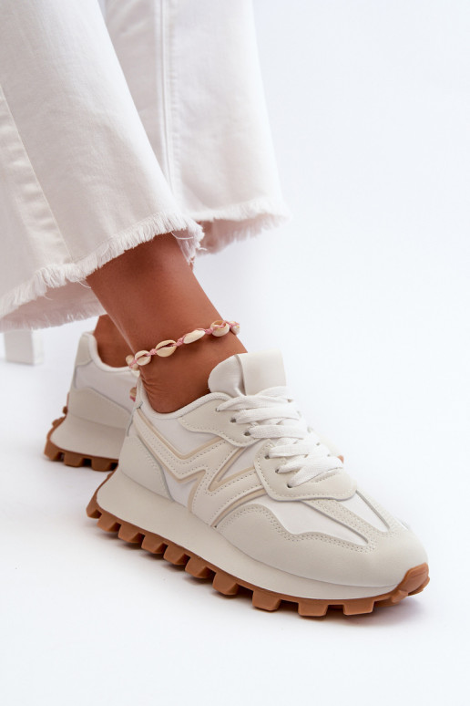 Sneakers tüüpi jalanõud spordijalatsid Pealiste omad valget värvi Kalelia