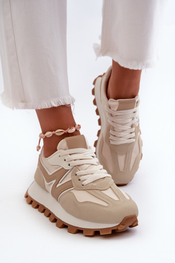 Sneakers tüüpi jalanõud spordijalatsid Pealiste omad beeži värvi Kalelia