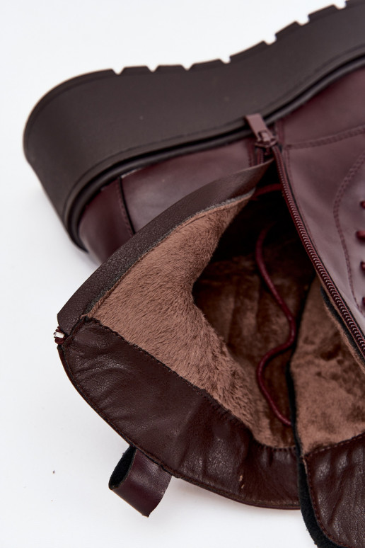 Pealhk Pealiste poolsaapad kaunistustega voodriga bordoo-värvi Ulrika