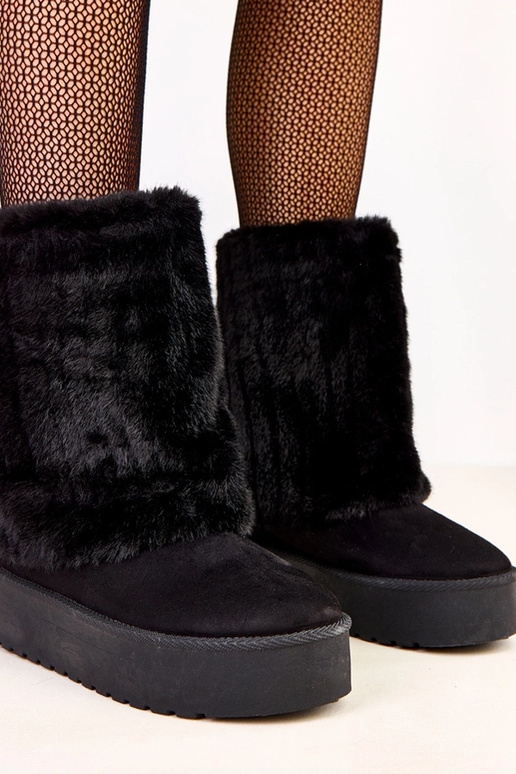 Mustad lume saapad platvormil karvase...