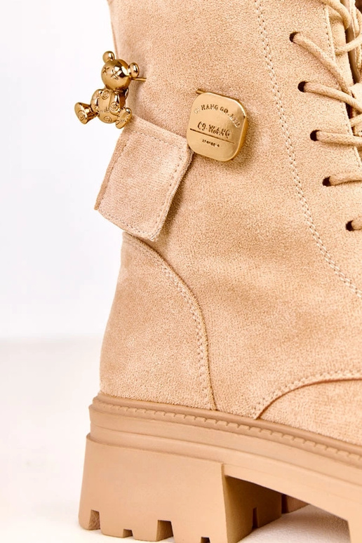 Liivakarva saapad karu ja nööbiga Hariet