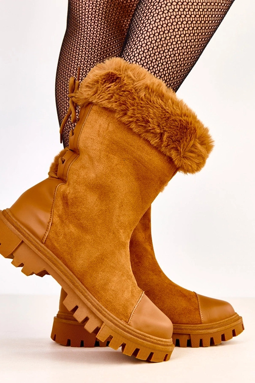 Liivakarva saapad kunstsuede säärega...