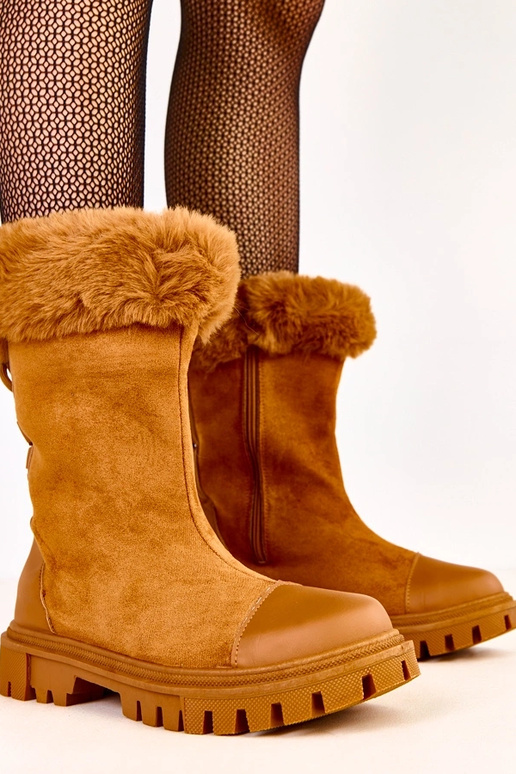 Liivakarva saapad kunstsuede säärega...