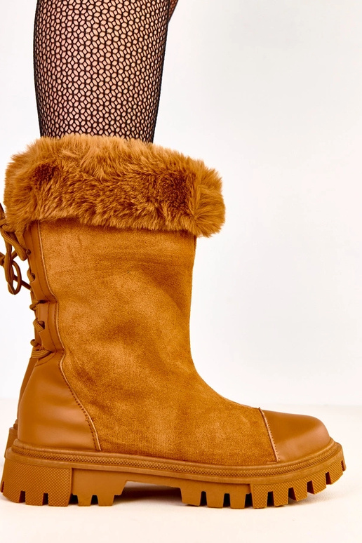 Liivakarva saapad kunstsuede säärega...