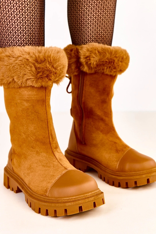 Liivakarva saapad kunstsuede säärega...