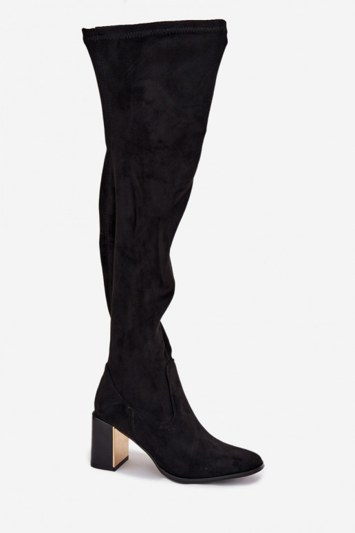 naiste pika säärega saapad Põlve jaoks kõrge jämeda kontsaga Eco Suedeosissee msuud Jelina naiste pika säärega saapad Põlve jaoks kõrge jämeda kontsaga Eco Suedeosissee msuud Jelina