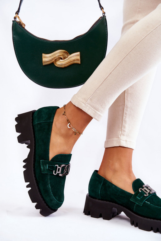 seemisnakhsed jalatsid kaunistustega Laura Messi 2489 Rohelist värvi