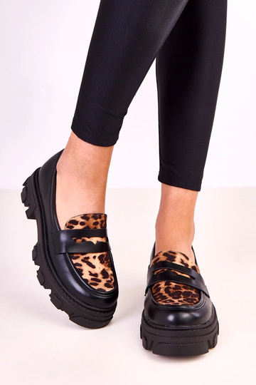 Mustad mokasiinid leopardimustrilise aktsendiga Loles 2