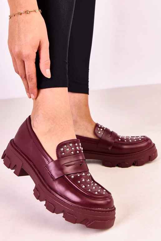 Bordo naiste mokasiinid nupukestega... Bordo naiste mokasiinid nupukestega...