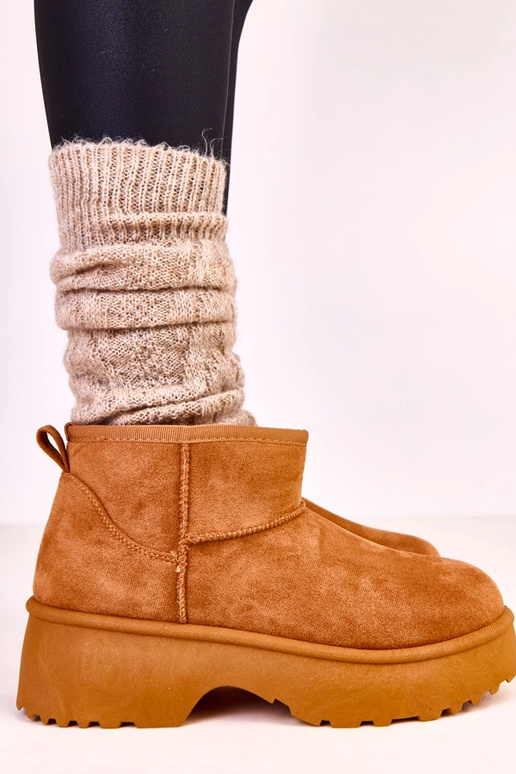 Pruunid madalad lumesaapad kunstsuede...