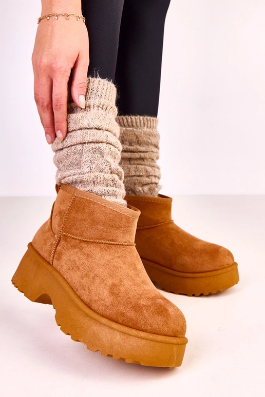 Pruunid madalad lumesaapad kunstsuede...