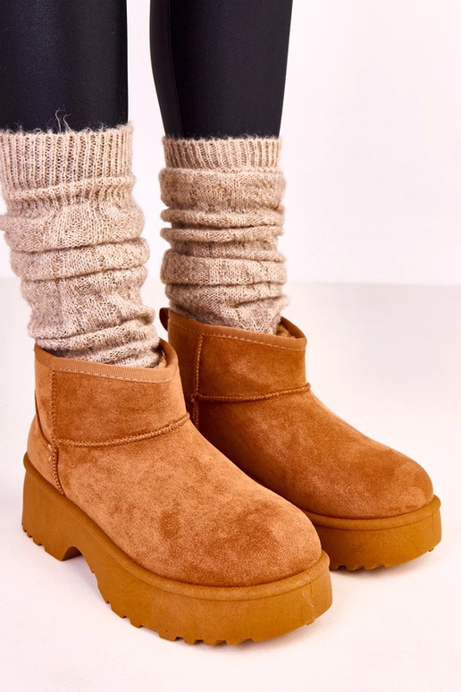 Pruunid madalad lumesaapad kunstsuede...