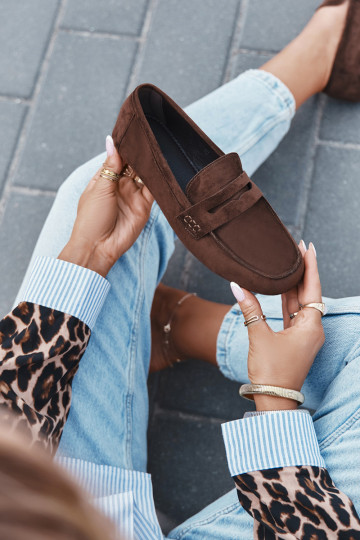 Naiste tasapinnalised mokasiinid tumepruuni värvi "Soreline" 2