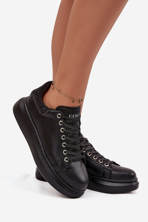 Naiste spordilised kingad naturaalsest nahast GOE OO2N4004 must