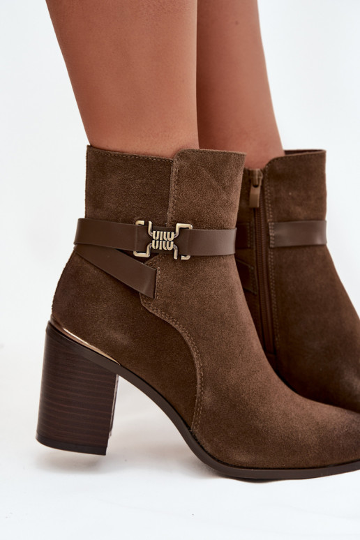 Khaki naiste soojad sametised saapad kontsadega naturaalsest nahast Sergio Leone BT25384-S Khaki naiste soojad sametised saapad kontsadega naturaalsest nahast Sergio Leone BT25384-S