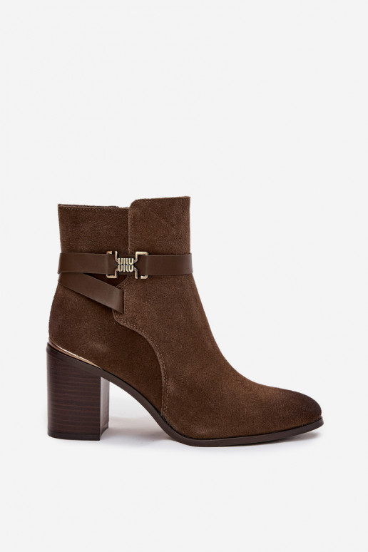 Khaki naiste soojad sametised saapad kontsadega naturaalsest nahast Sergio Leone BT25384-S Khaki naiste soojad sametised saapad kontsadega naturaalsest nahast Sergio Leone BT25384-S