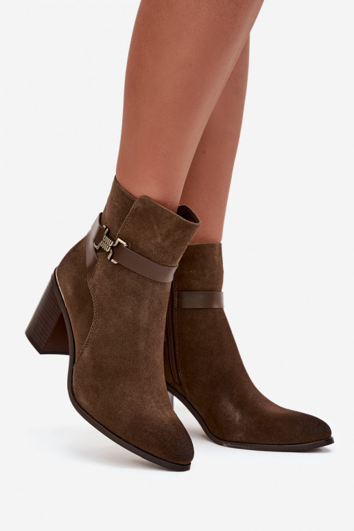 Khaki naiste soojad sametised saapad kontsadega naturaalsest nahast Sergio Leone BT25384-S Khaki naiste soojad sametised saapad kontsadega naturaalsest nahast Sergio Leone BT25384-S