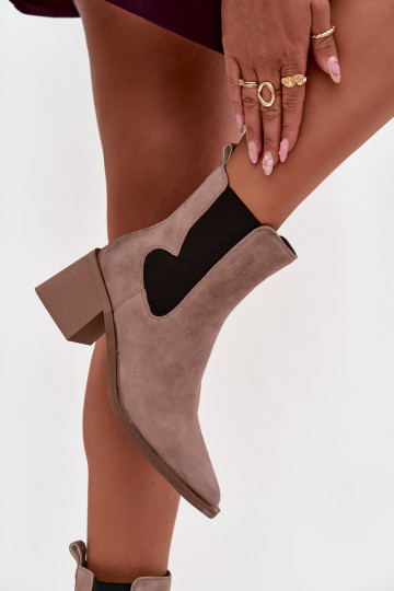 Nahk-zomšist saapad sooja voodriga seest Artiker 57C0045 beeži värvi