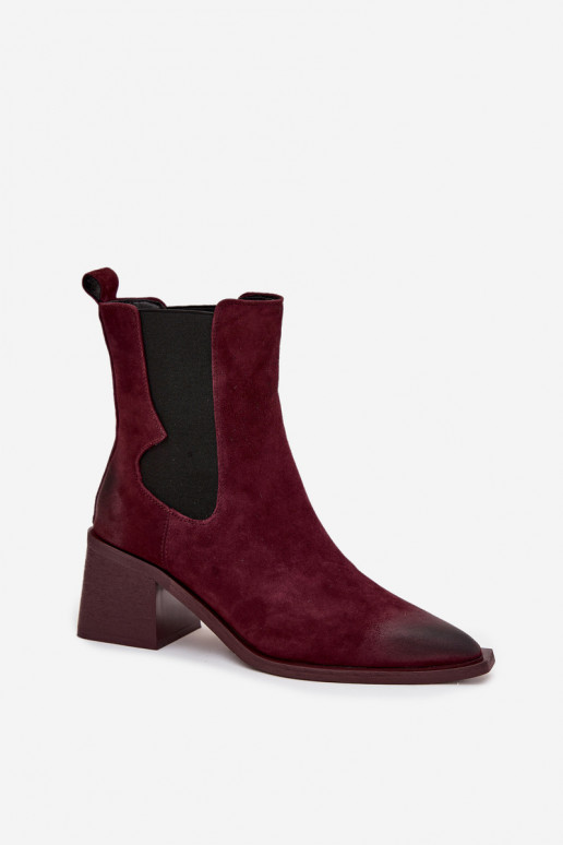 Nahk-zomšist saapad sooja voodriga seest Artiker 57C0048 burgundi värvi Nahk-zomšist saapad sooja voodriga seest Artiker 57C0048 burgundi värvi