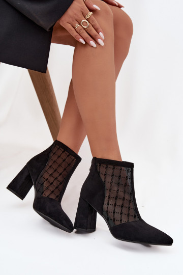 Naiste saapad võrkkangaga D&A LZ52-944 musta värvi