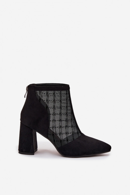 Naiste saapad võrkkangaga D&A LZ52-944 musta värvi