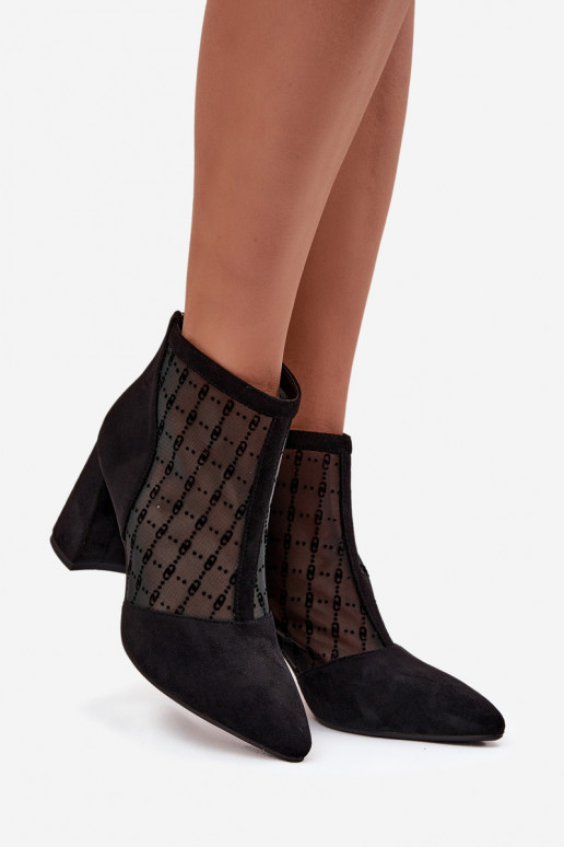 Naiste saapad võrkkangaga D&A LZ52-944 musta värvi