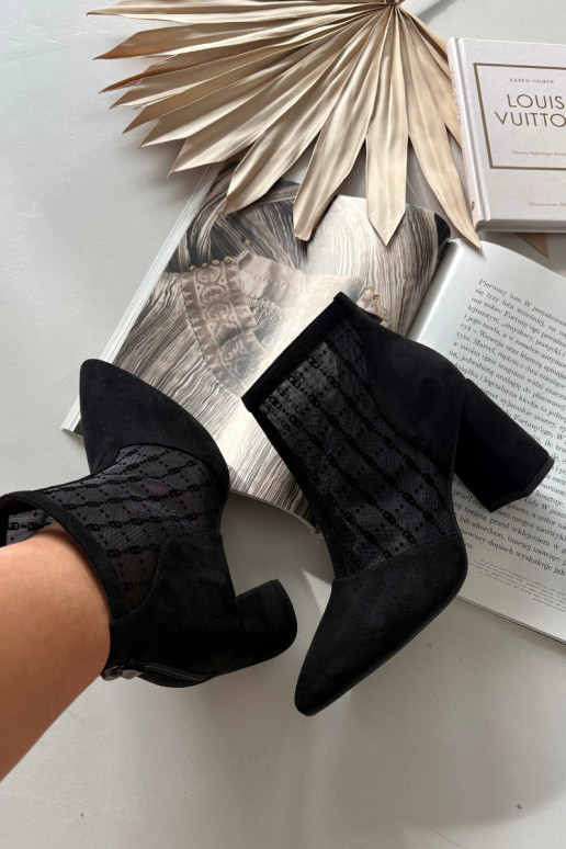 Naiste saapad võrkkangaga D&A LZ52-944 musta värvi