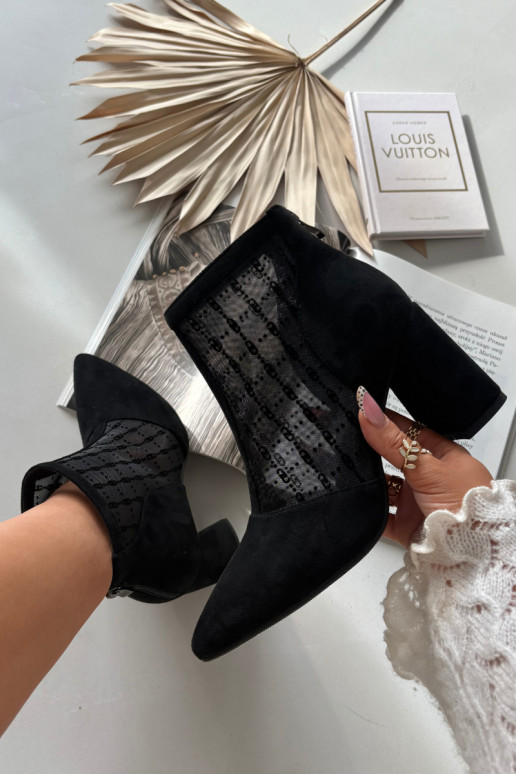 Naiste saapad võrkkangaga D&A LZ52-944 musta värvi