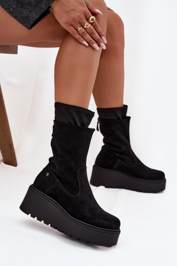 Pealiste omad Pealhk Seemisnahast kingad platvormiga Sellel onciejka A7161-20 msuud