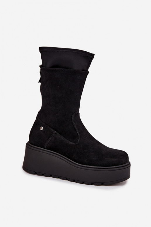 Pealiste omad Pealhk Seemisnahast kingad platvormiga Sellel onciejka A7161-20 msuud