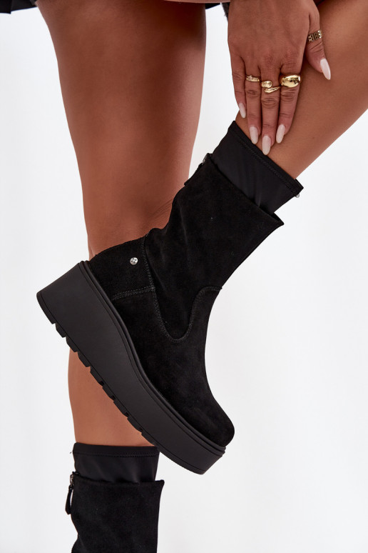 Pealiste omad Pealhk Seemisnahast kingad platvormiga Sellel onciejka A7161-20 msuud