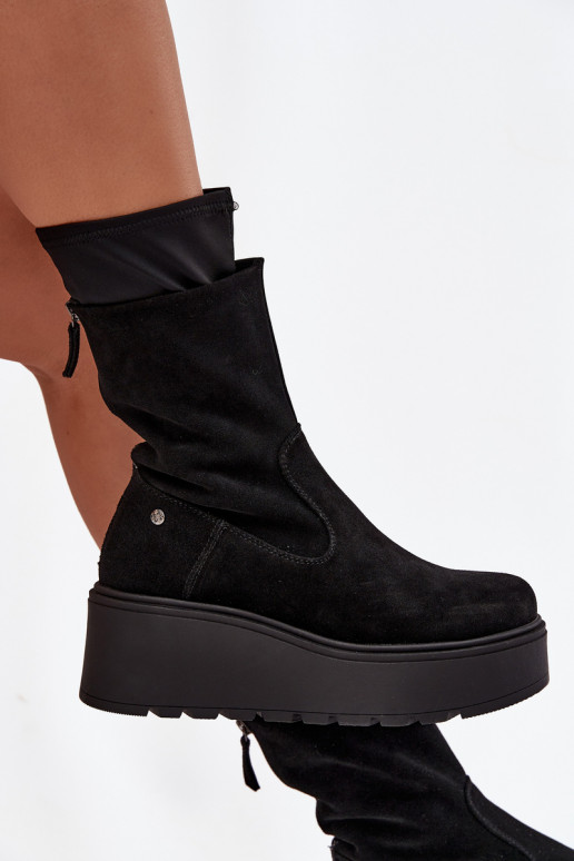 Pealiste omad Pealhk Seemisnahast kingad platvormiga Sellel onciejka A7161-20 msuud