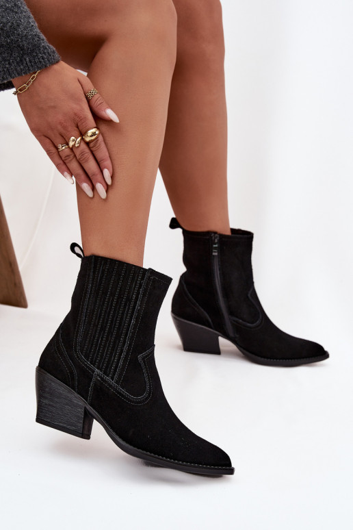 Seemisnahast kingad Kauboi saapad Pealiste omad kõrge jämeda kontsaga voodriga msuud Dylira Seemisnahast kingad Kauboi saapad Pealiste omad kõrge jämeda kontsaga voodriga msuud Dylira