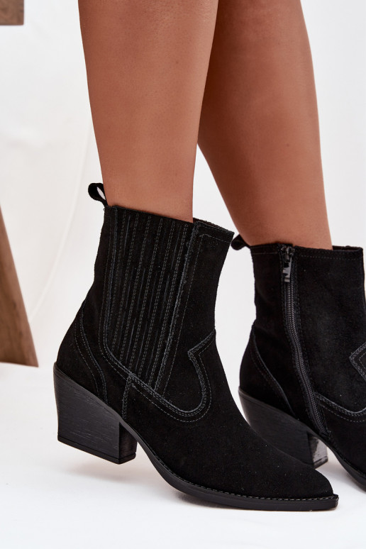 Seemisnahast kingad Kauboi saapad Pealiste omad kõrge jämeda kontsaga voodriga msuud Dylira Seemisnahast kingad Kauboi saapad Pealiste omad kõrge jämeda kontsaga voodriga msuud Dylira