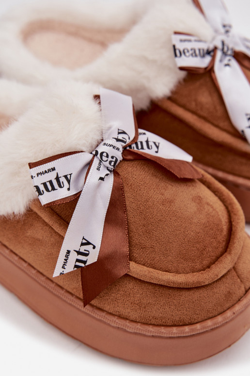 Naiste sussid karusnahaga ja lipsuga, pruun „Fenella"