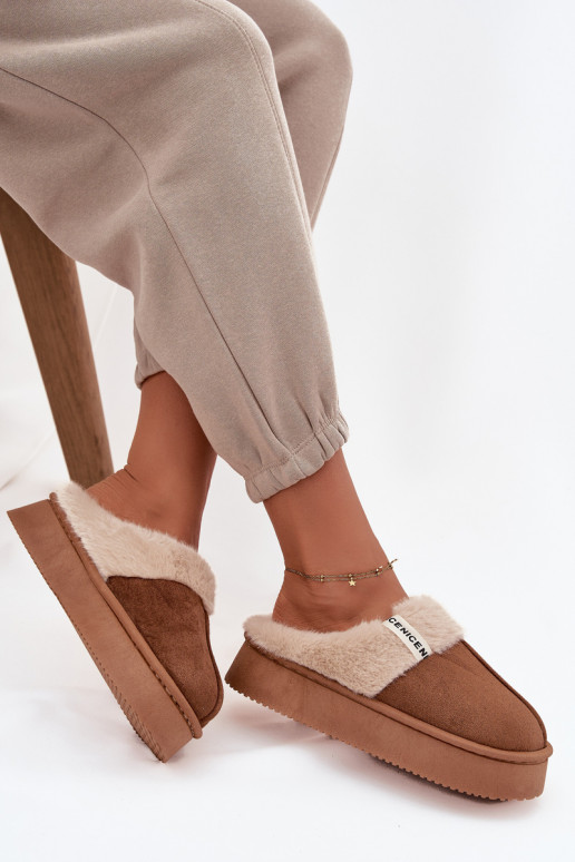 Naiste sussid karusnahaga, pruun „Parisse"