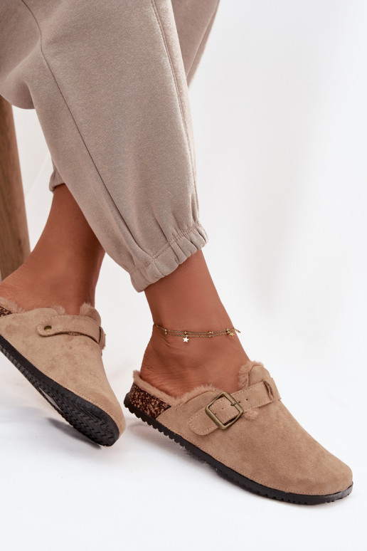 Sussid Puukingad Pealiste omad voodriga karusnahaga neetide ja pandlaga beeži värvi Sylisse Sussid Puukingad Pealiste omad voodriga karusnahaga neetide ja pandlaga beeži värvi Sylisse