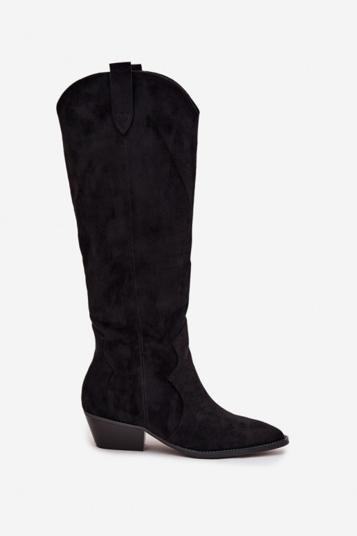 Eco Suedeosissee pika säärega saapad Kauboi saapad Pealiste omad kõrge jämeda kontsaga msuud Jenaya